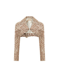 Short printed leather bolero - Anthracite