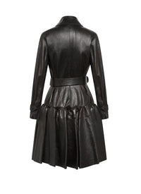 Pleated leather coat - Grey