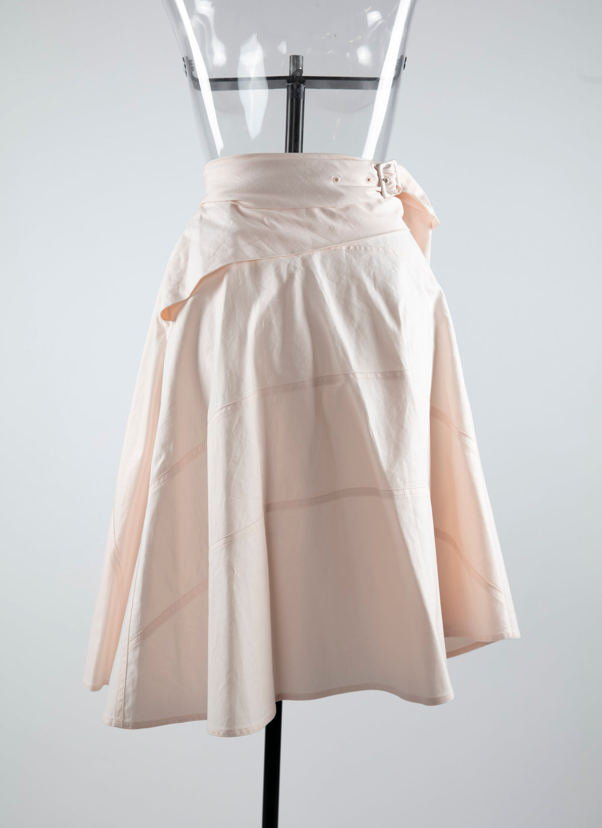 Flared fluid mid-length skirt - Peach