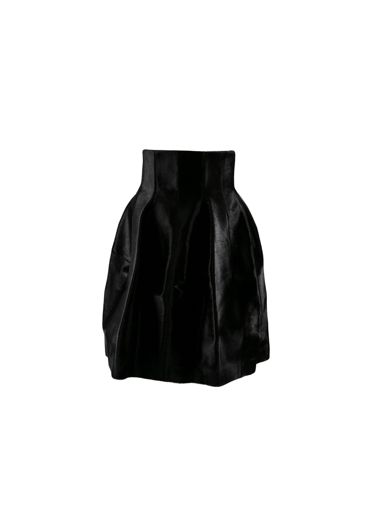 High-waisted skirt in leather - Black intense