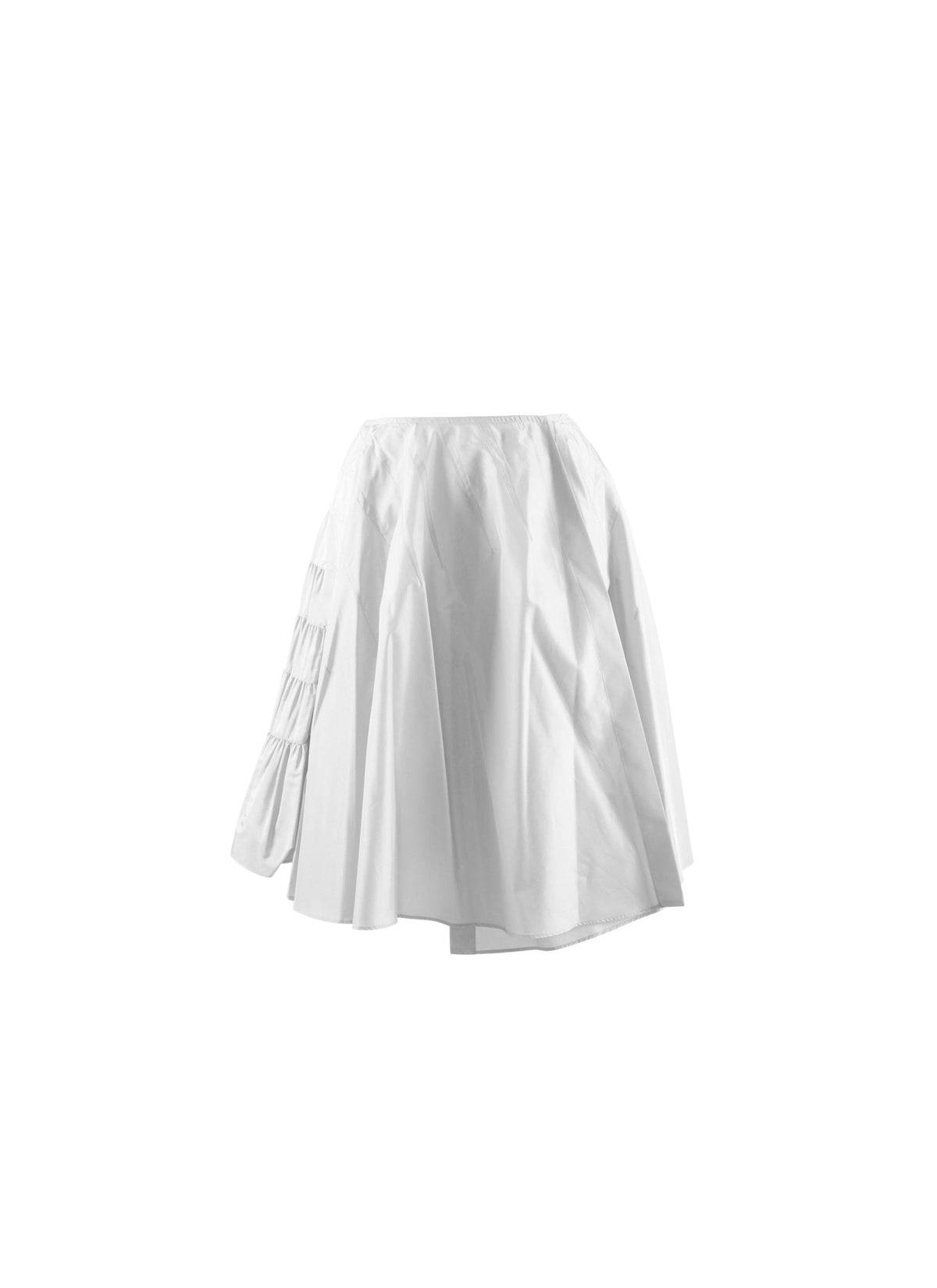 Pleated silk back skirt - Optic White