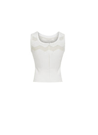Pull en feston soie - Blanc Nacre