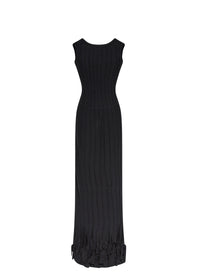 Long dress with knotted hem - Red & White