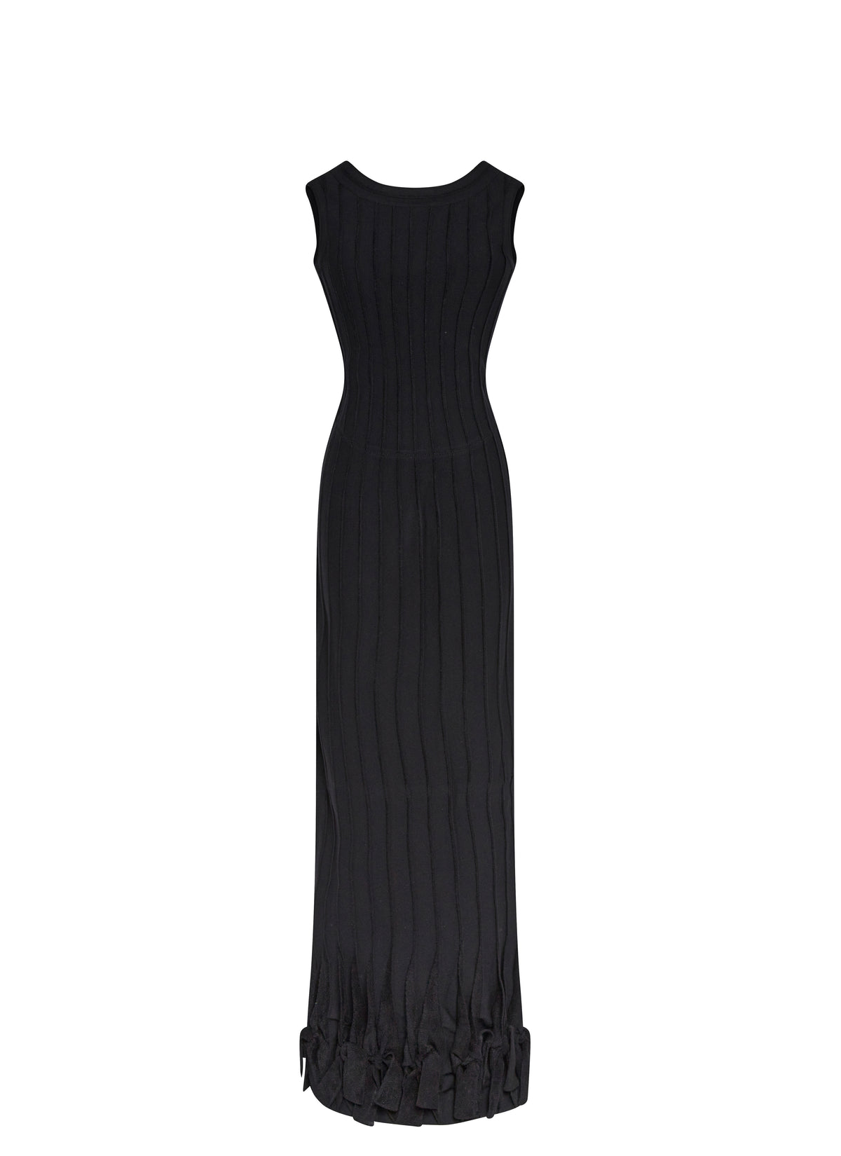 Long dress with knotted hem - Red & White