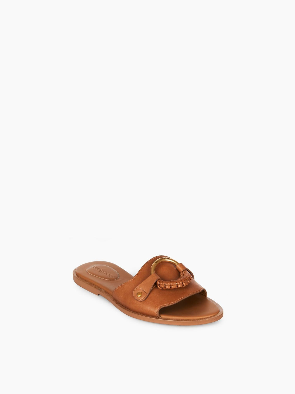 Mules plates Hana en cuir - Cognac