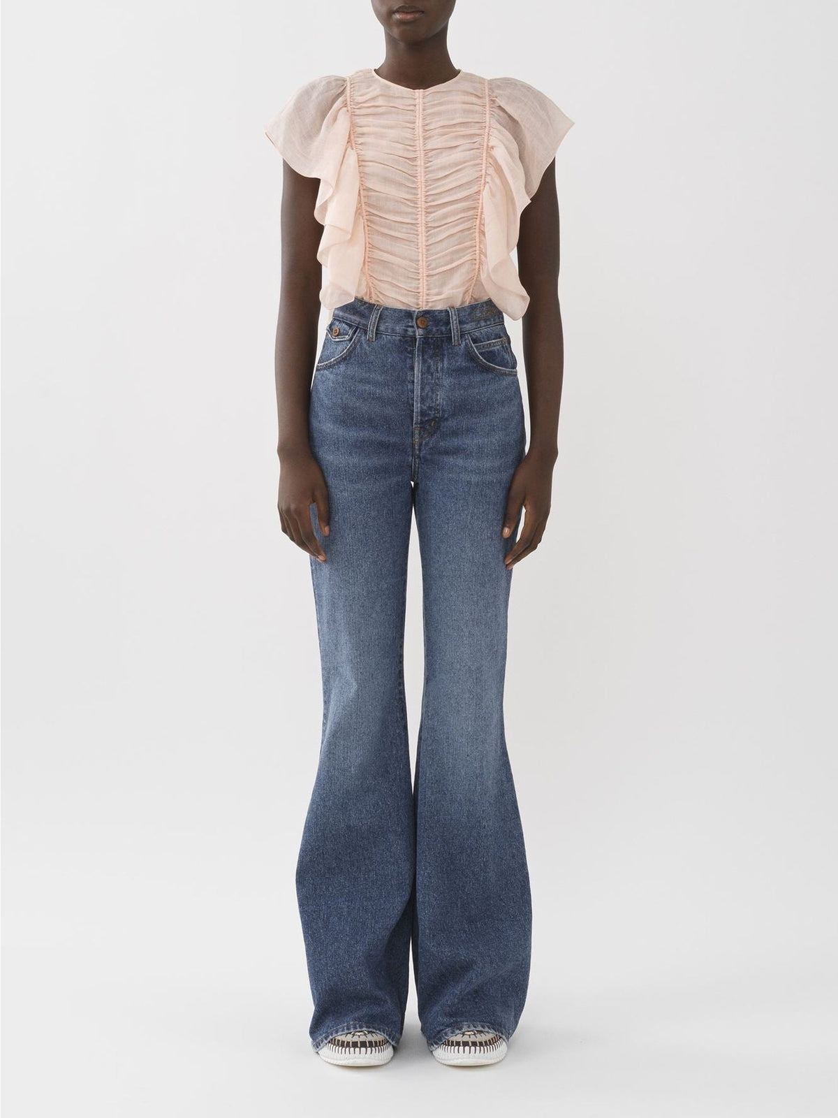 Blouse volantée à zip - Pansy Pink