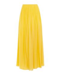 Jupe maxi plissée en soie - Dark Honey