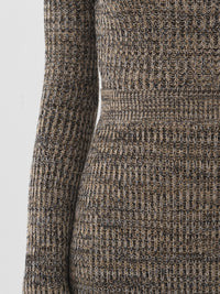 Pull court à épaules nues en laine - Multicolor Beige
