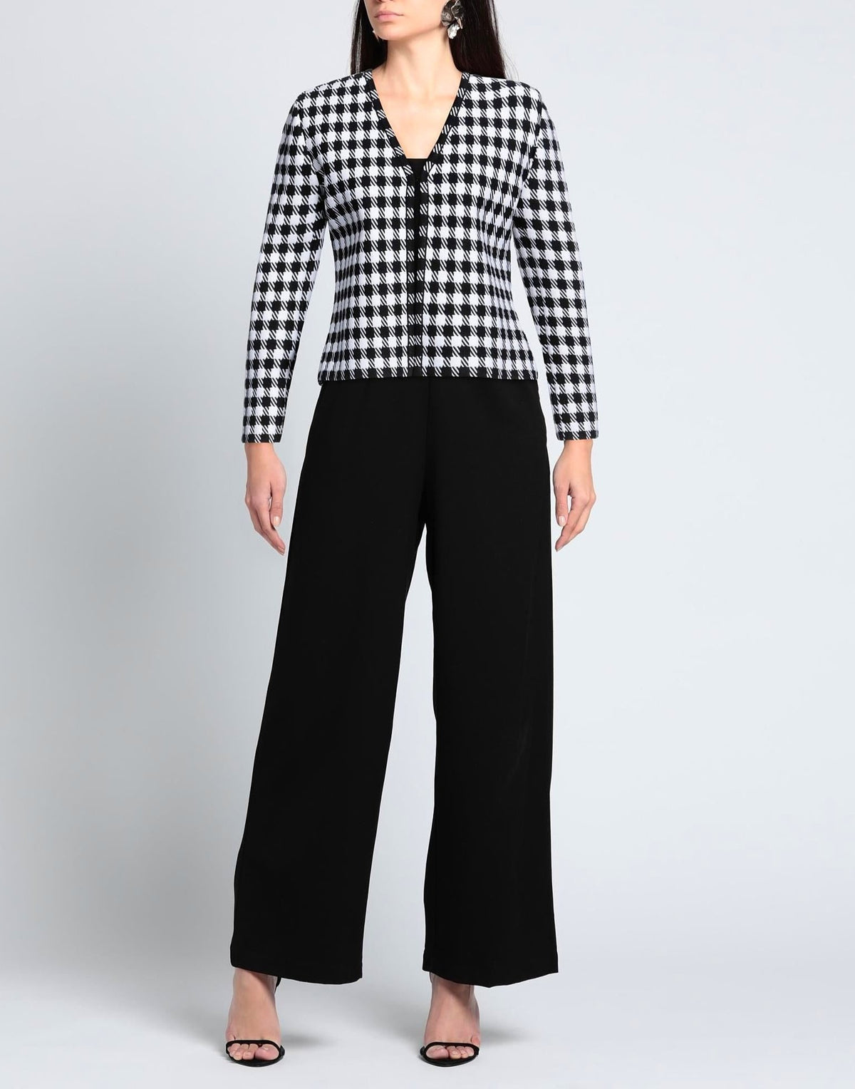 Checked Cardigan - Black & White