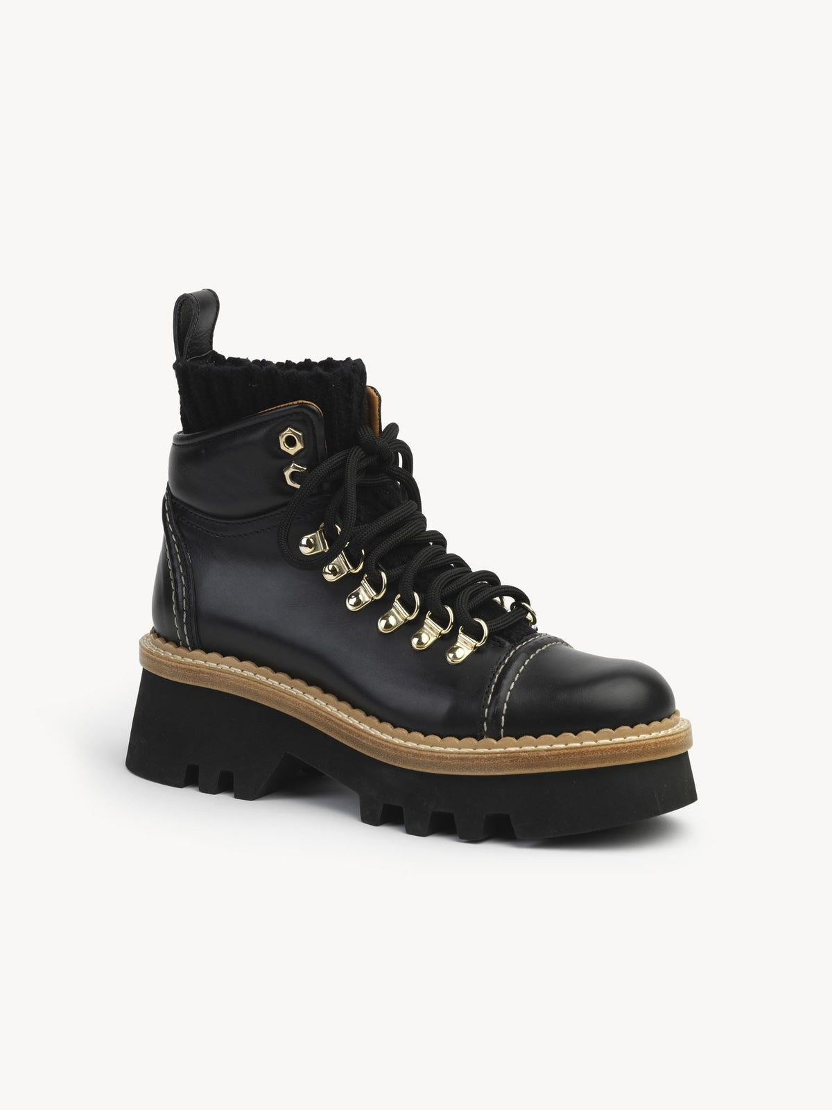 Bottines basses Owena à lacets 50 en cuir - Black