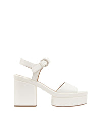 Sandales compensées Odina 100 en cuir - Cloudy White