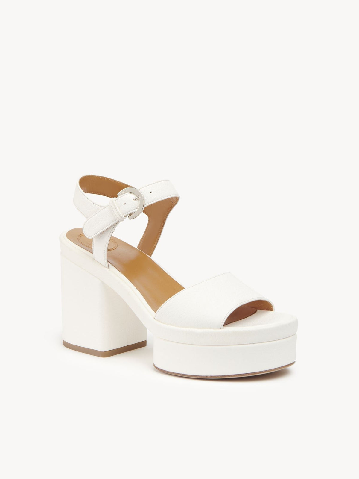 Sandales compensées Odina 100 en cuir - Cloudy White