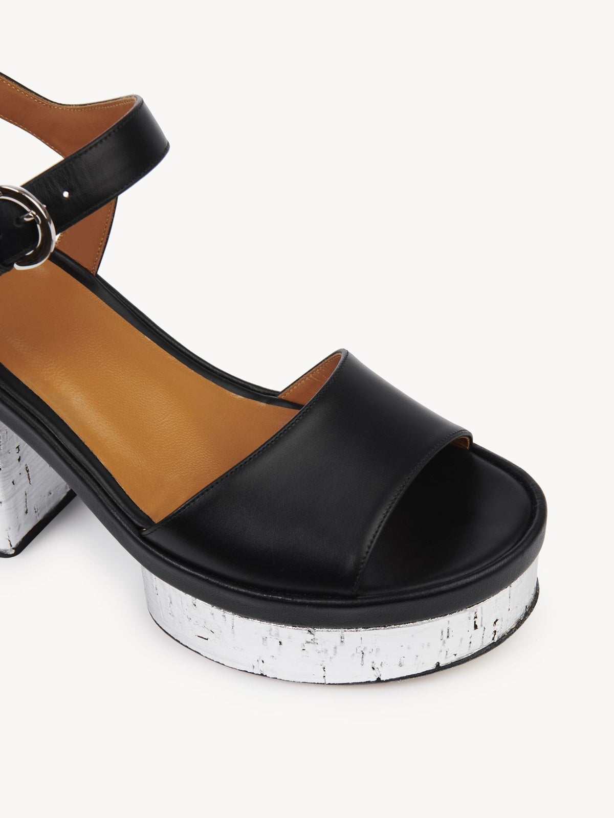 Sandales compensées Odina 100 en cuir - Black