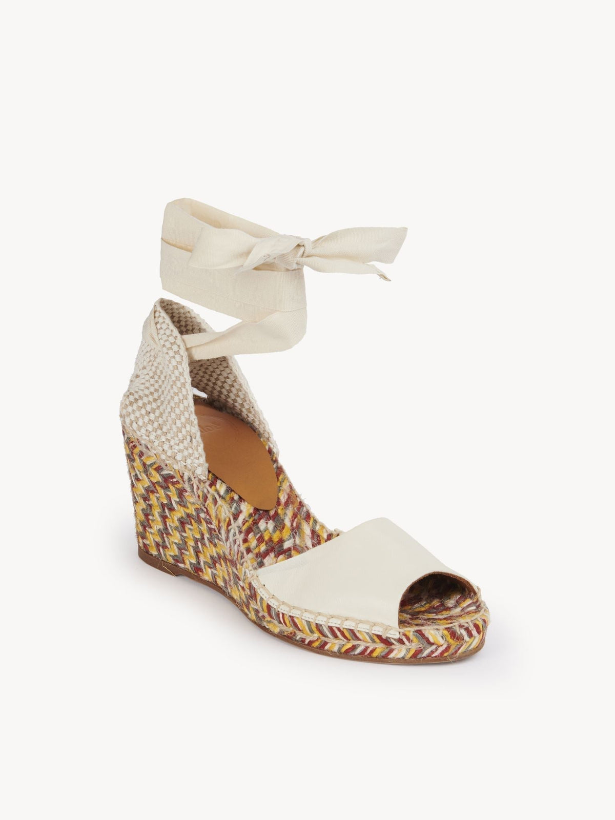 Sandales espadrilles compensées Piia en cuir - Eggshell