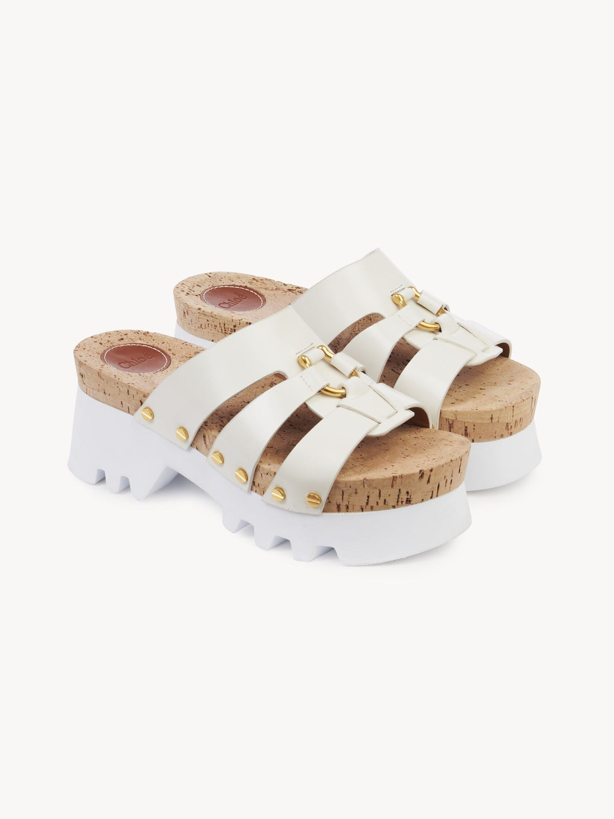 Sandales Owena en cuir - Cloudy White