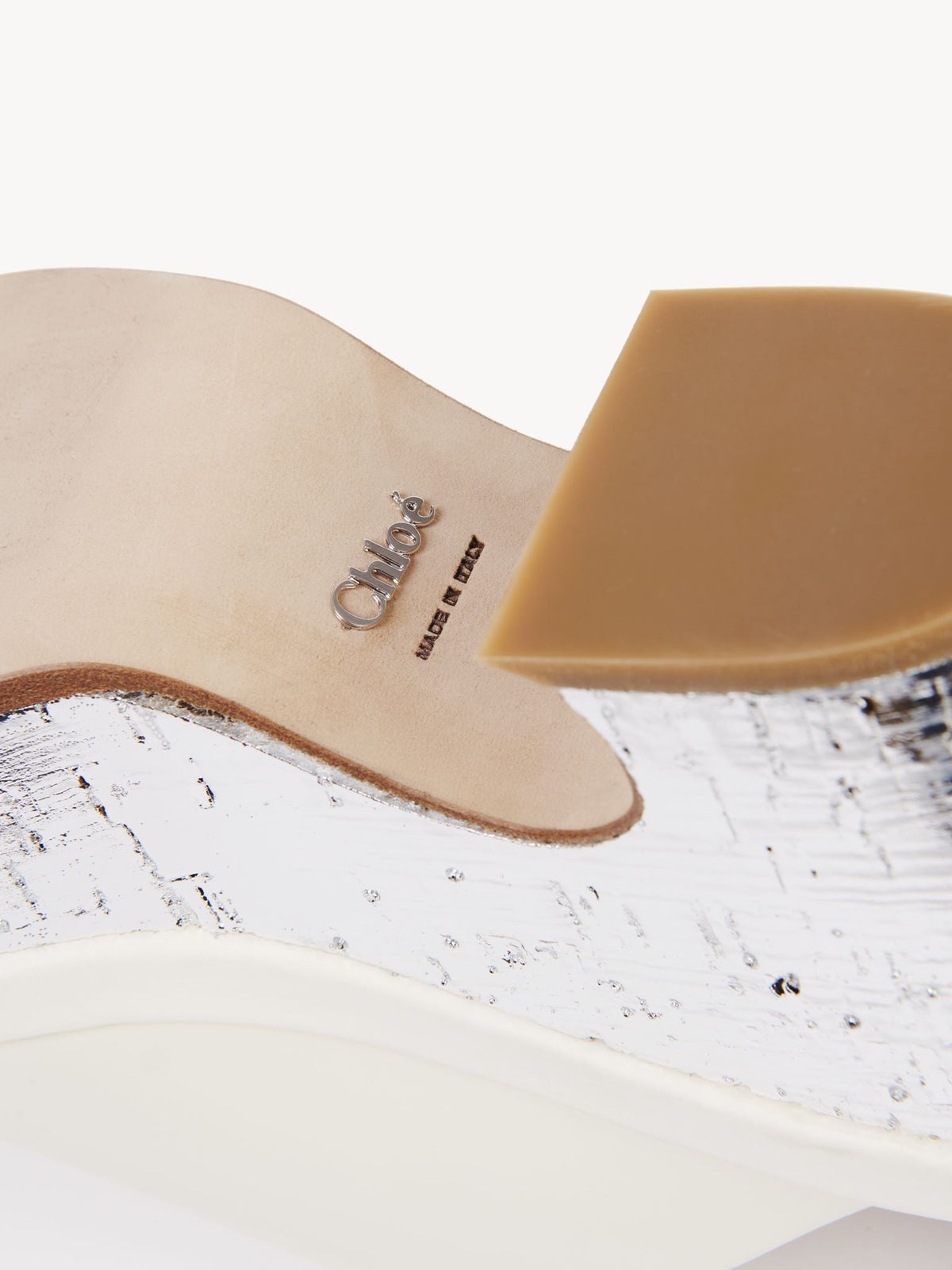 Mules compensées Oli 85 en cuir - White