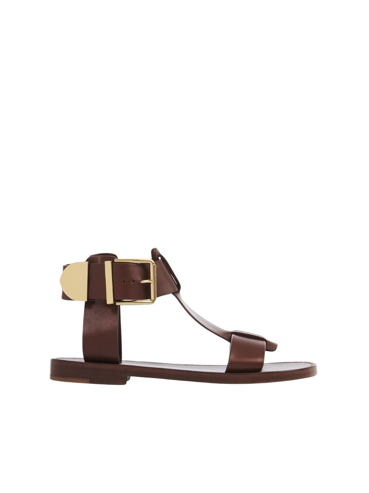 Sandales plates Rebecca 10 en cuir - Brunet Brown