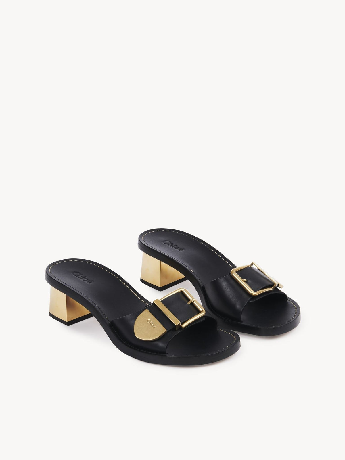 Mules Rebecca 70 en cuir - Black