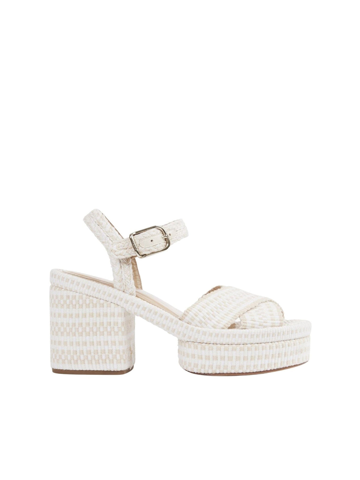 Sandales compensées Odina 90 en cuir - Eggshell