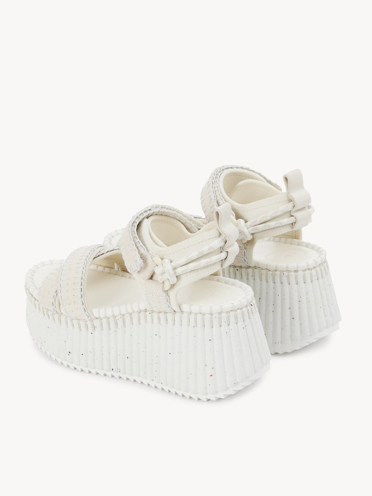 Sandales compensées Nama en cuir - White