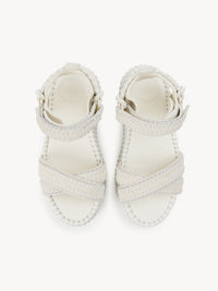 Sandales compensées Nama en cuir - White