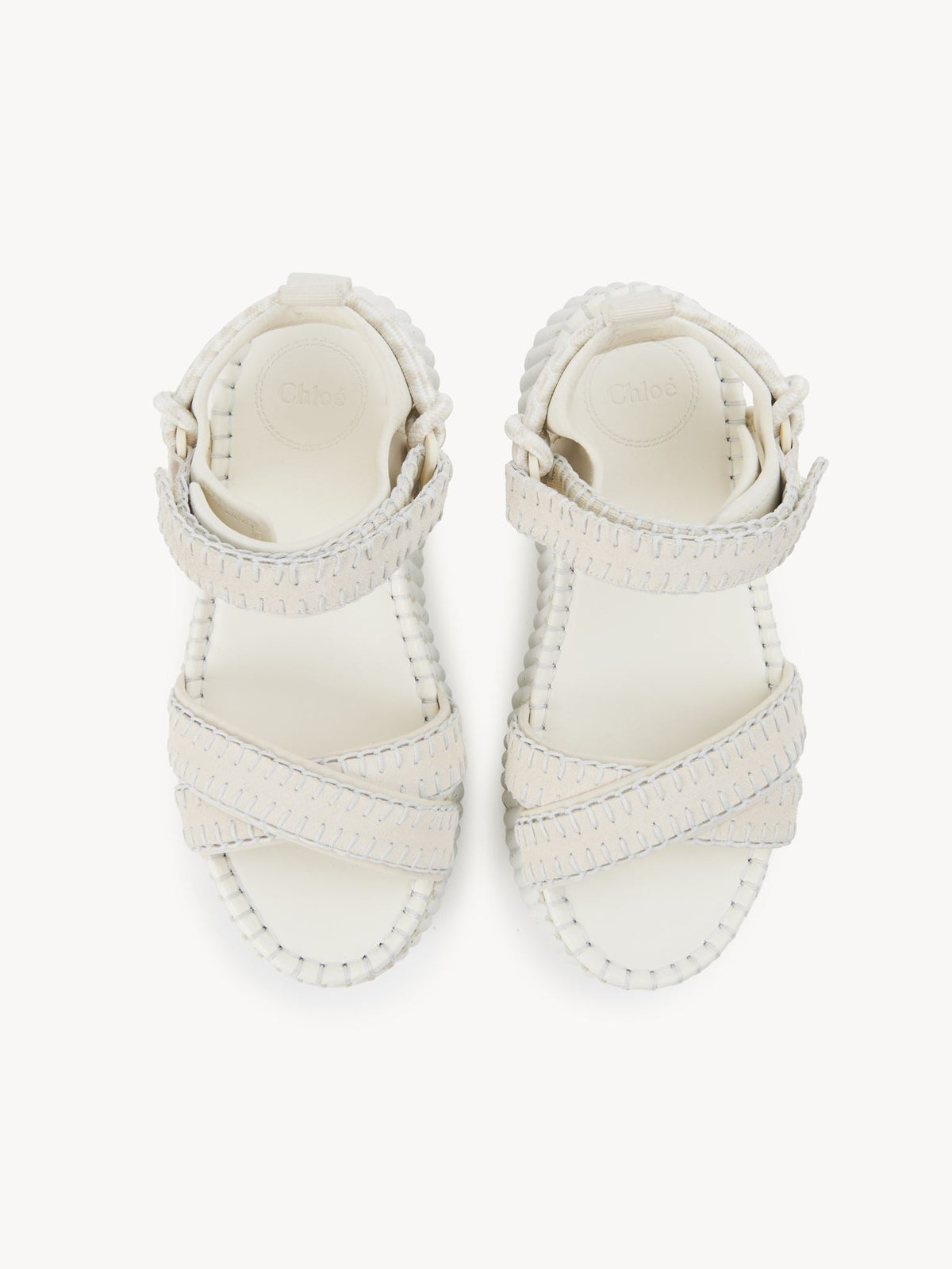 Sandales compensées Nama en cuir - White