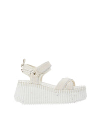 Sandales compensées Nama en cuir - White