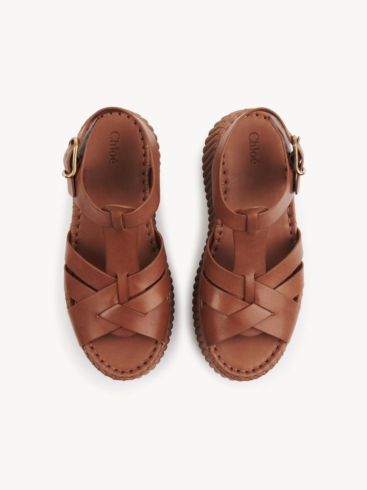 Sandales compensées Nama 80 en cuir - Ginger Brown