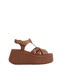 Sandales compensées Nama 80 en cuir - Ginger Brown