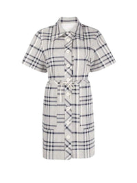Robe cintrée à carreaux - White & Blue