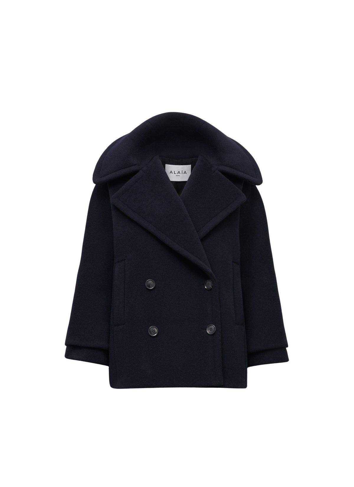 Oversized wool pea jacket - Navy