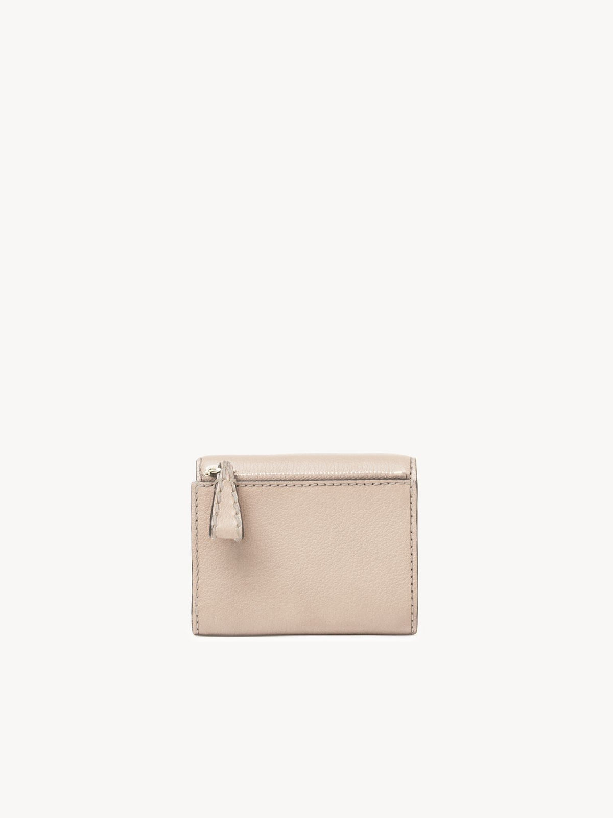 Portefeuille compact à trois volets Edith en cuir - Cement Pink
