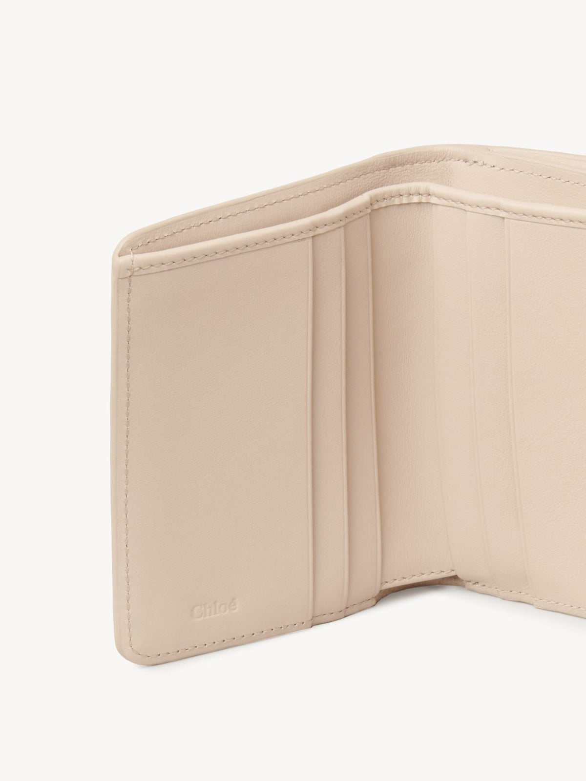 Petit portefeuille compacte Alphabet en cuir - Cement Pink