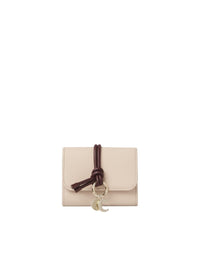Petit portefeuille compacte Alphabet en cuir - Cement Pink