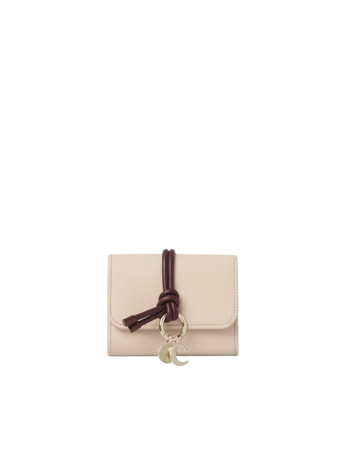 Petit portefeuille compacte Alphabet en cuir - Cement Pink