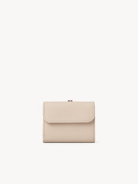 Petit portefeuille compacte Alphabet en cuir - Cement Pink