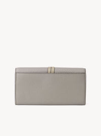 Portefeuille long à rabat Alphabet en cuir - Cashmere Grey