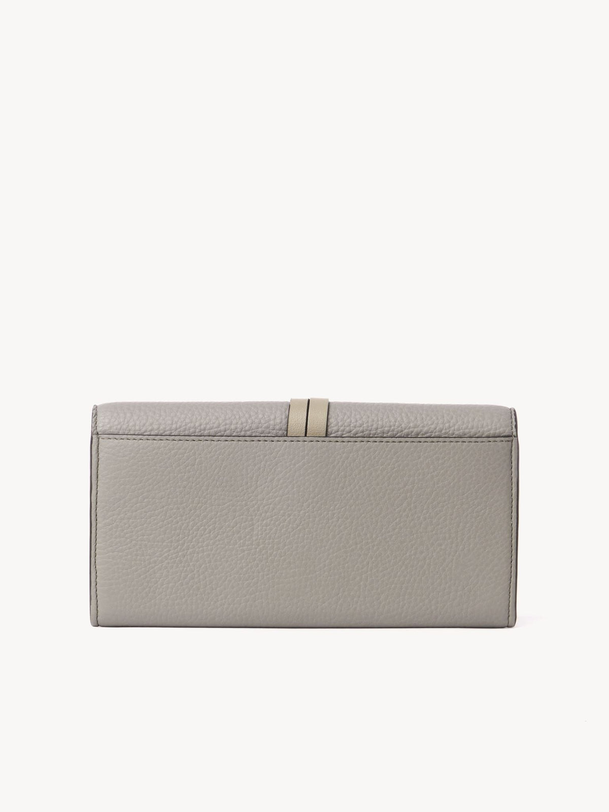 Portefeuille long à rabat Alphabet en cuir - Cashmere Grey