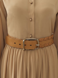 Ceinture Joe Weaved en cuir - Autumnal Brown
