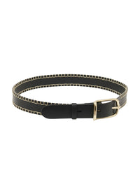 Ceinture moyenne Louela en cuir - Black