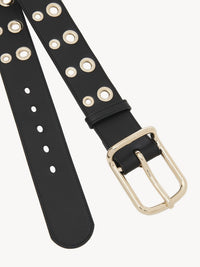 Ceinture à oeillets en cuir - Black