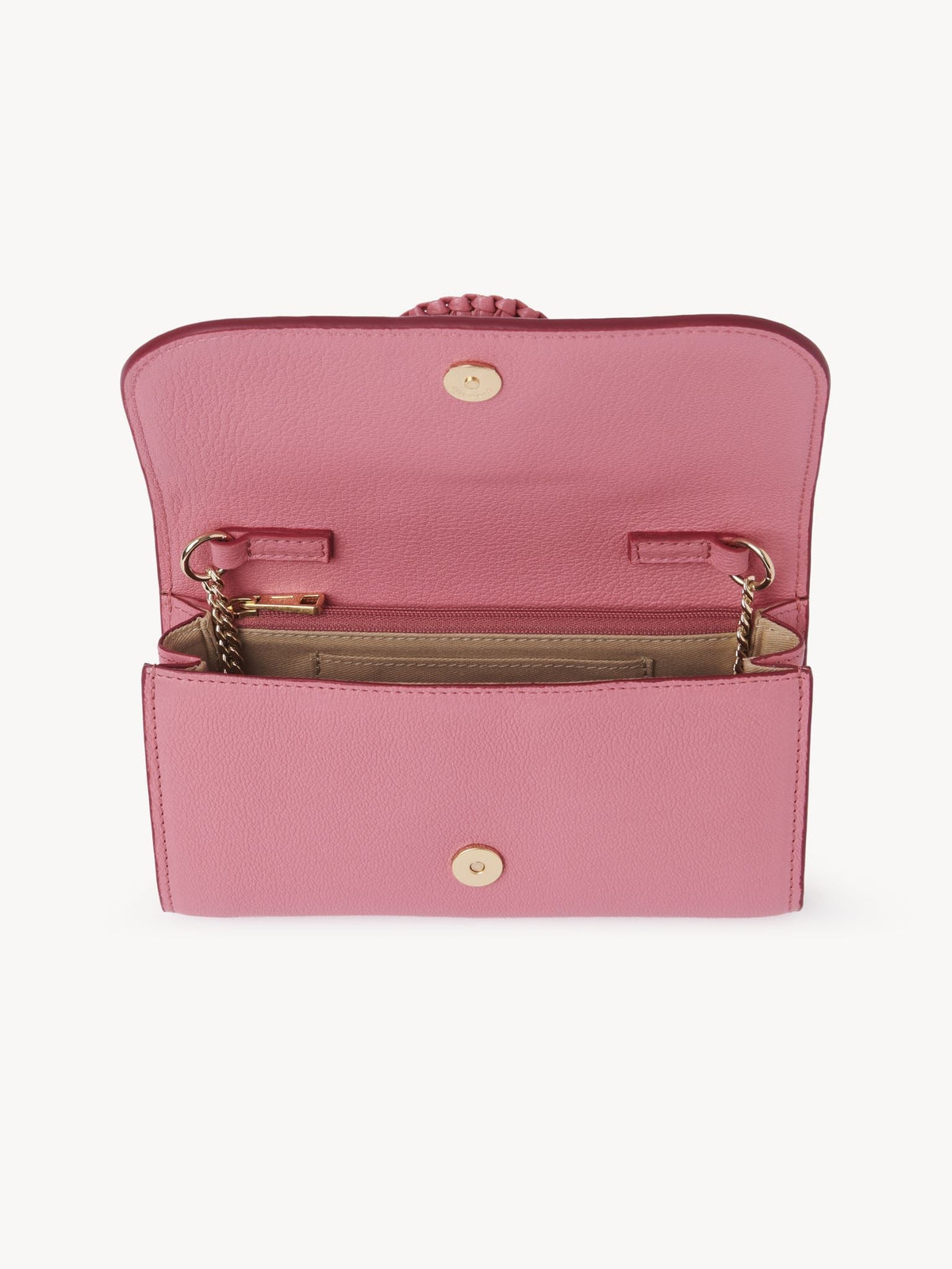 Portefeuille chaîne Hana en cuir - Pushy Pink