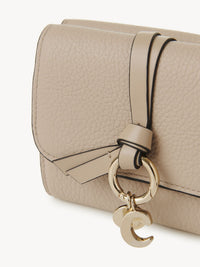 Portefeuille compact à trois volets Alphabet en cuir - Floral Grey