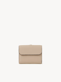 Portefeuille compact à trois volets Alphabet en cuir - Floral Grey
