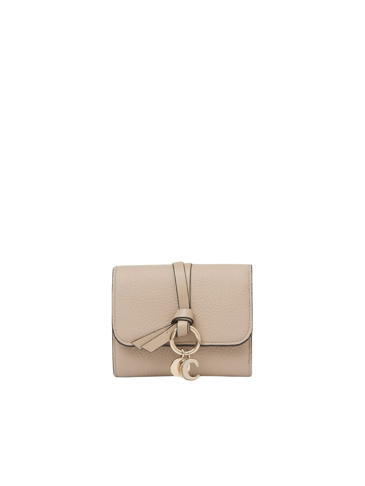 Portefeuille compact à trois volets Alphabet en cuir - Floral Grey