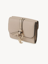 Portefeuille compact à trois volets Alphabet en cuir - Floral Grey
