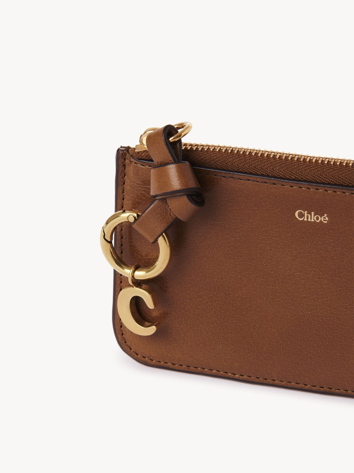 Petit porte-monnaie Alphabet en cuir - Clay Brown