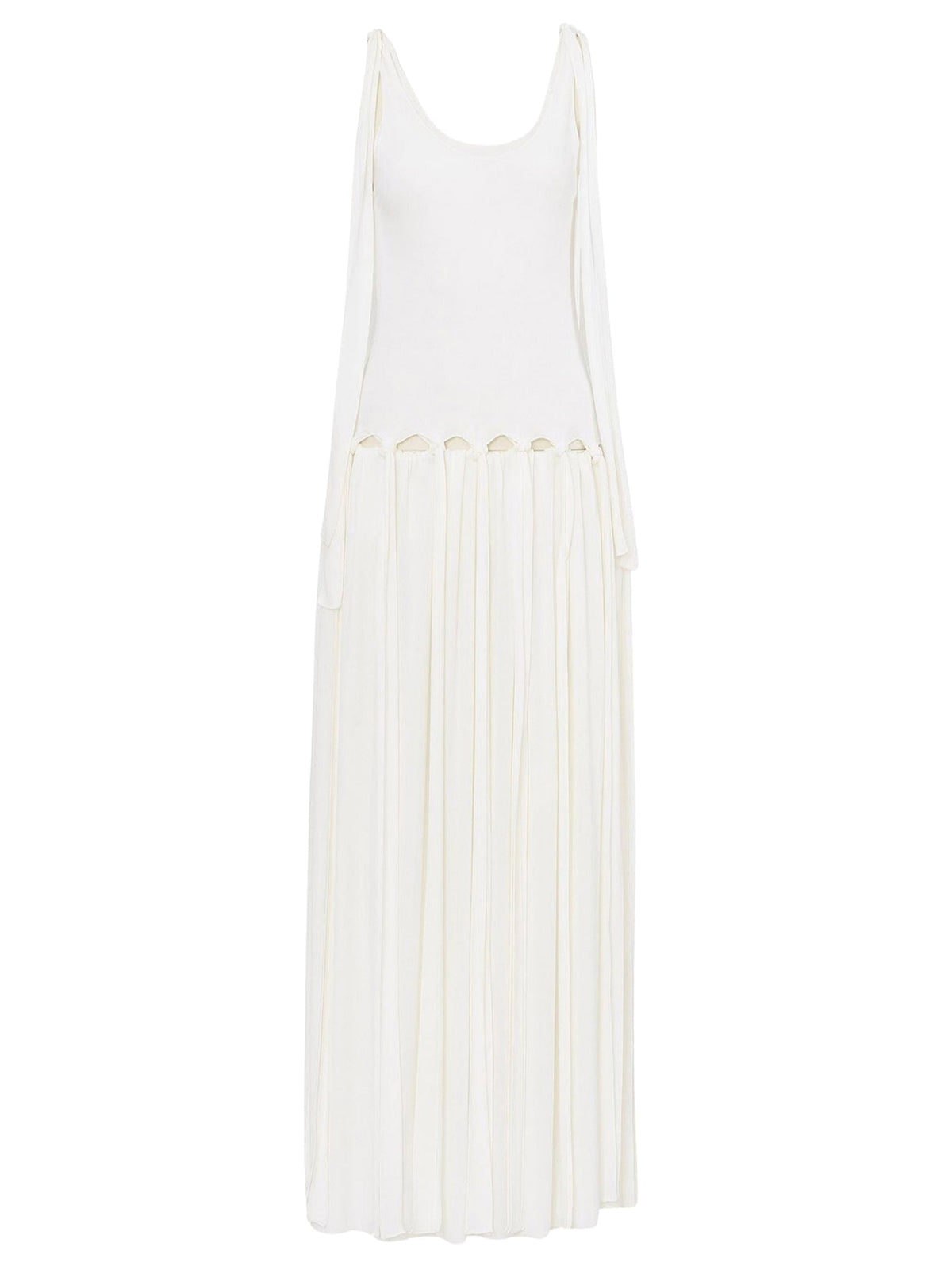 Robe longue à nœuds ajourés - Iconic Milk
