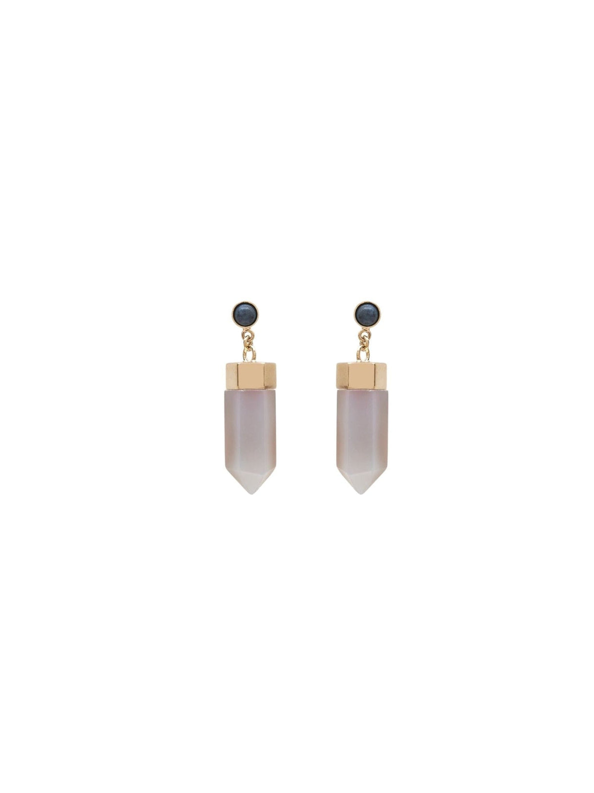 Boucles d'oreilles Jemma en laiton - Grey & Blue