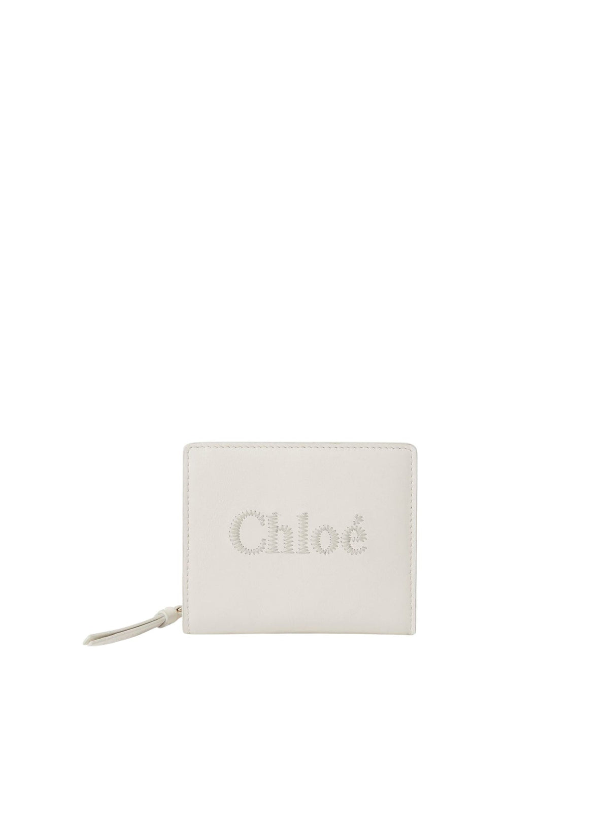Portefeuille compacte Chloé Sense en cuir - Crystal White